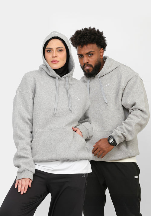 Doe Oversized Fleeced Hoodie - Grey