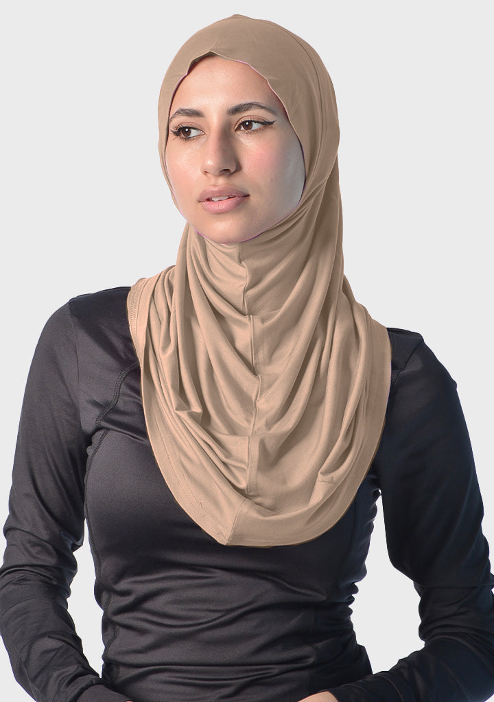 Doe Hijab Headband - front view, brown