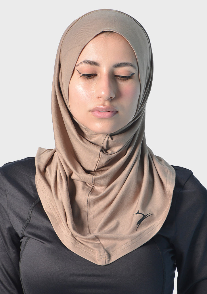 Doe Hijab Headband - front view, brown