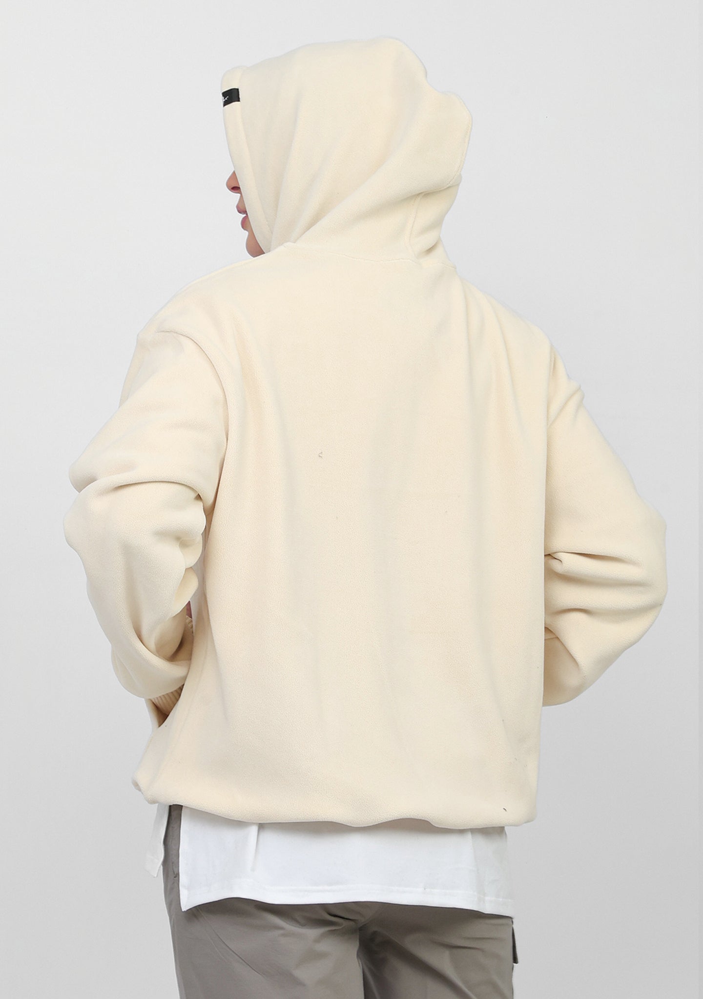 Doe Oversized Polar Fleeced Hoodie - Creamy