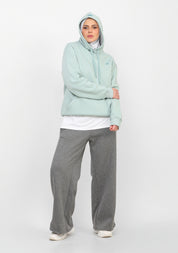 Doe Oversized Fleeced Hoodie - Mint Green
