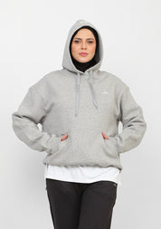 Doe Oversized Fleeced Hoodie - Grey