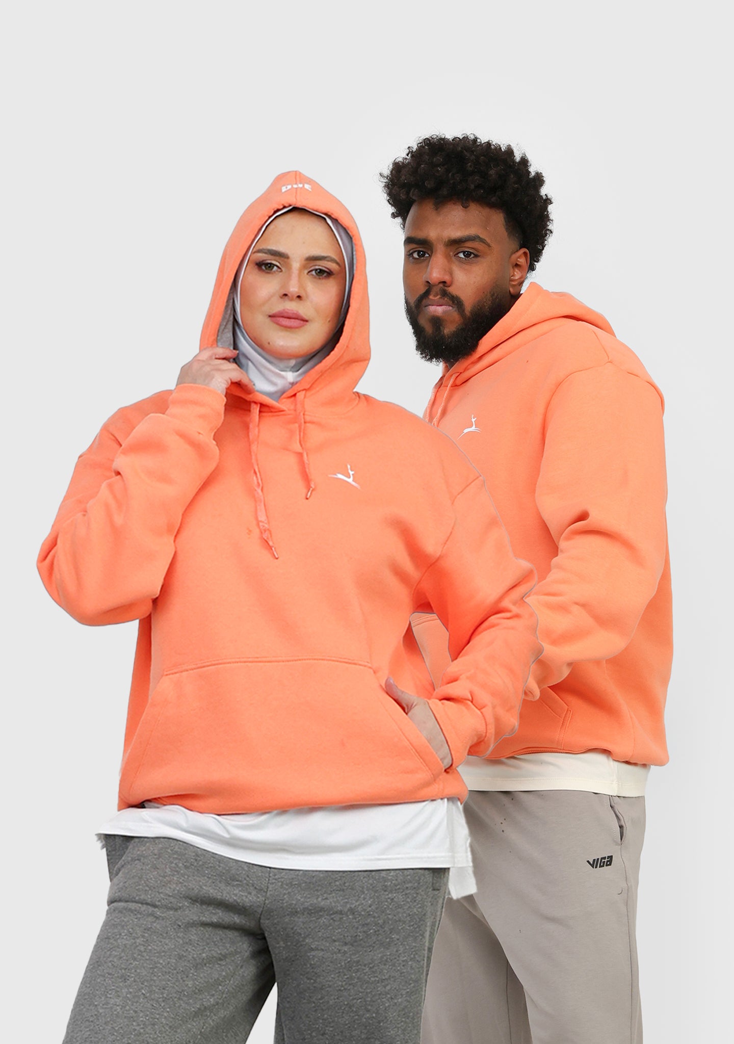 Doe Oversized Fleeced Hoodie - Orange