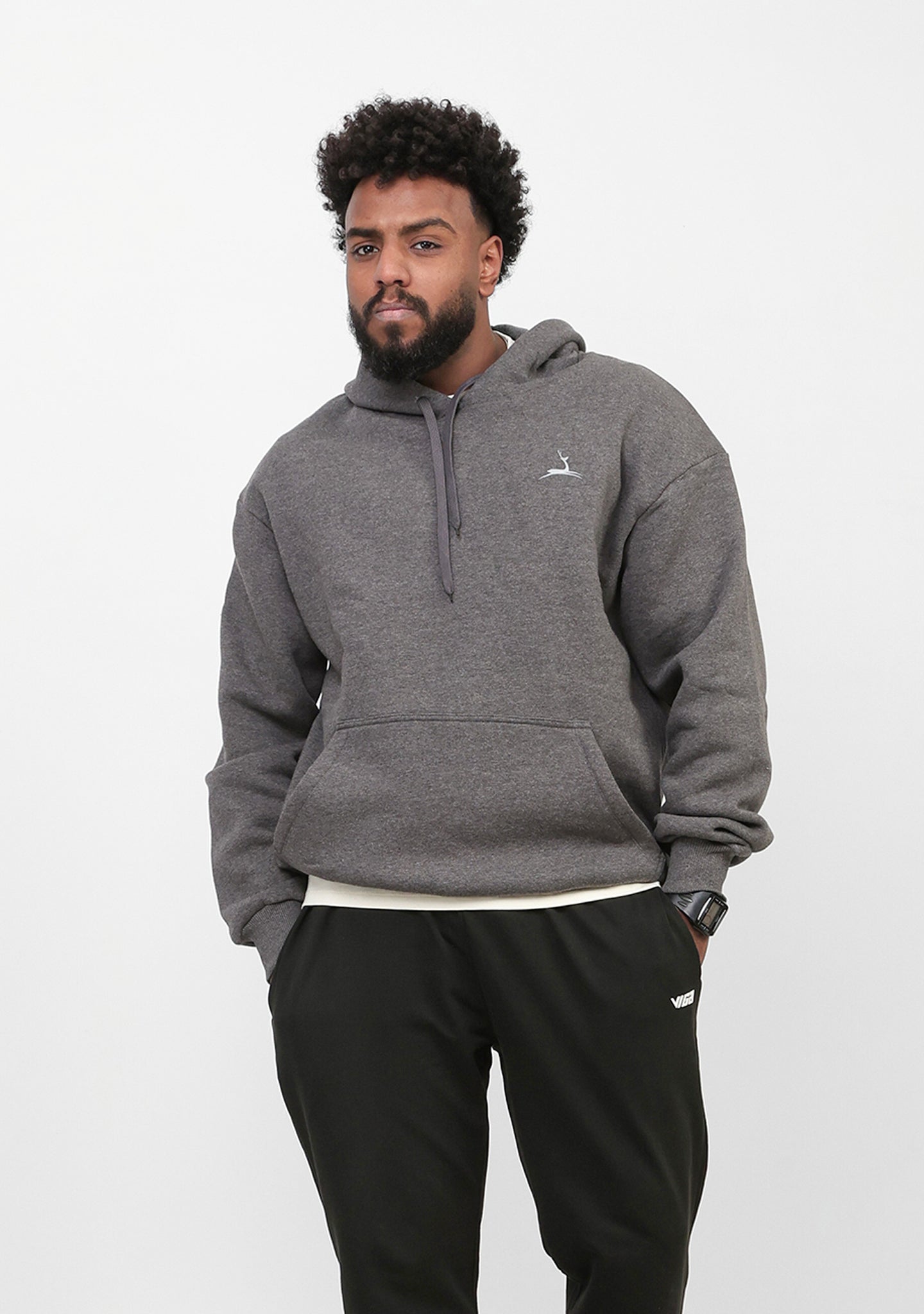 Doe Oversized Fleeced Hoodie - Charcoal