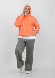 Doe Oversized Fleeced Hoodie - Orange