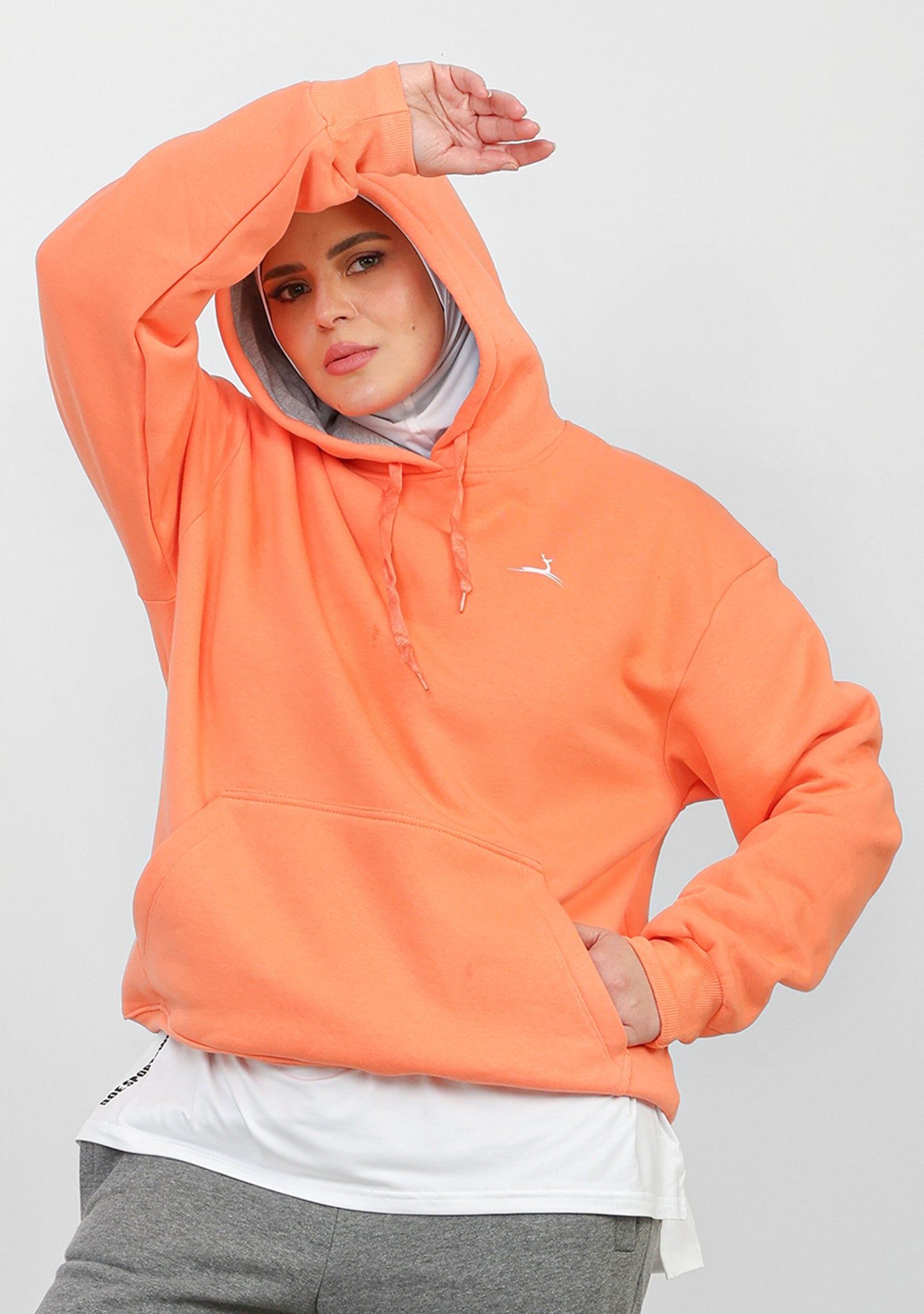Doe Oversized Fleeced Hoodie - Orange