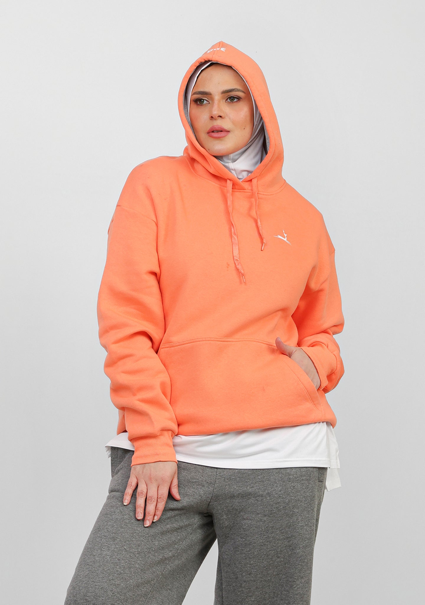 Doe Oversized Fleeced Hoodie - Orange