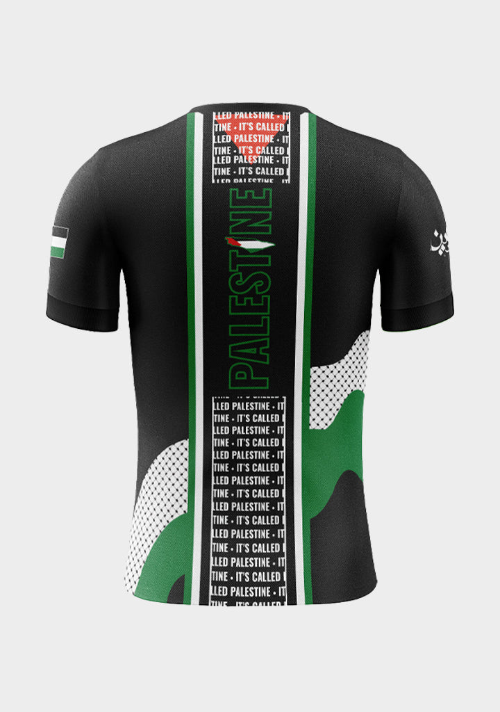 Palestine Black Soccer T-shirt