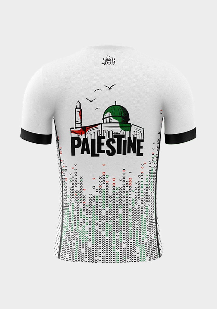 Palestine White Soccer T-shirt