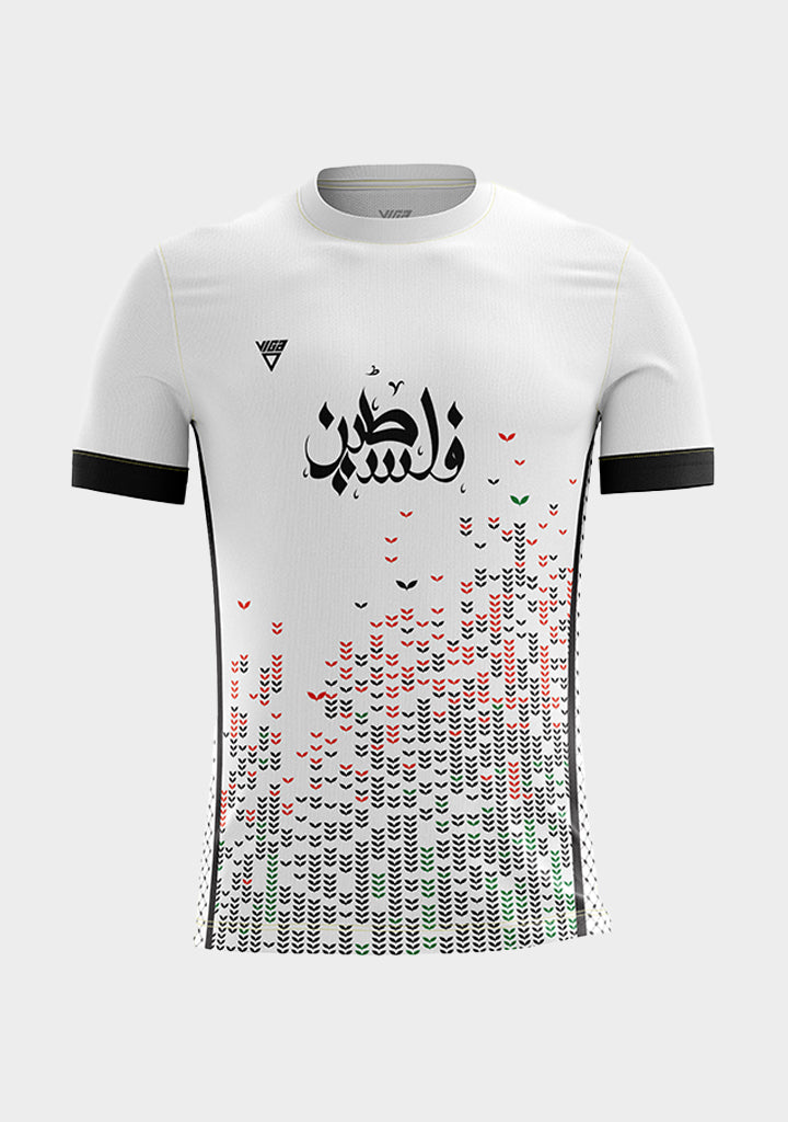 Palestine White Soccer T-shirt