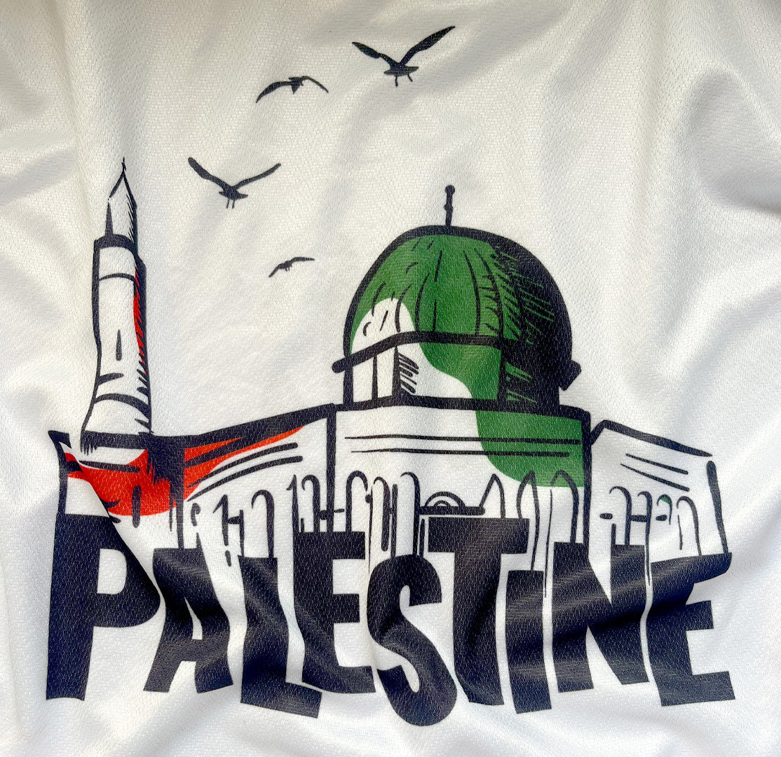 Kids Palestine White Soccer T-shirt