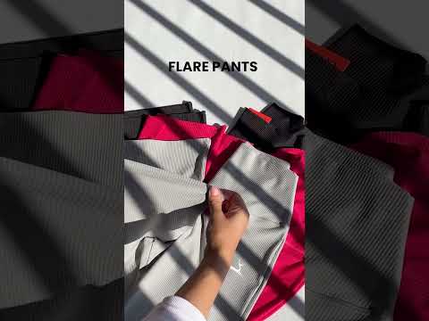 High Waist Ribbed Flare  Pants