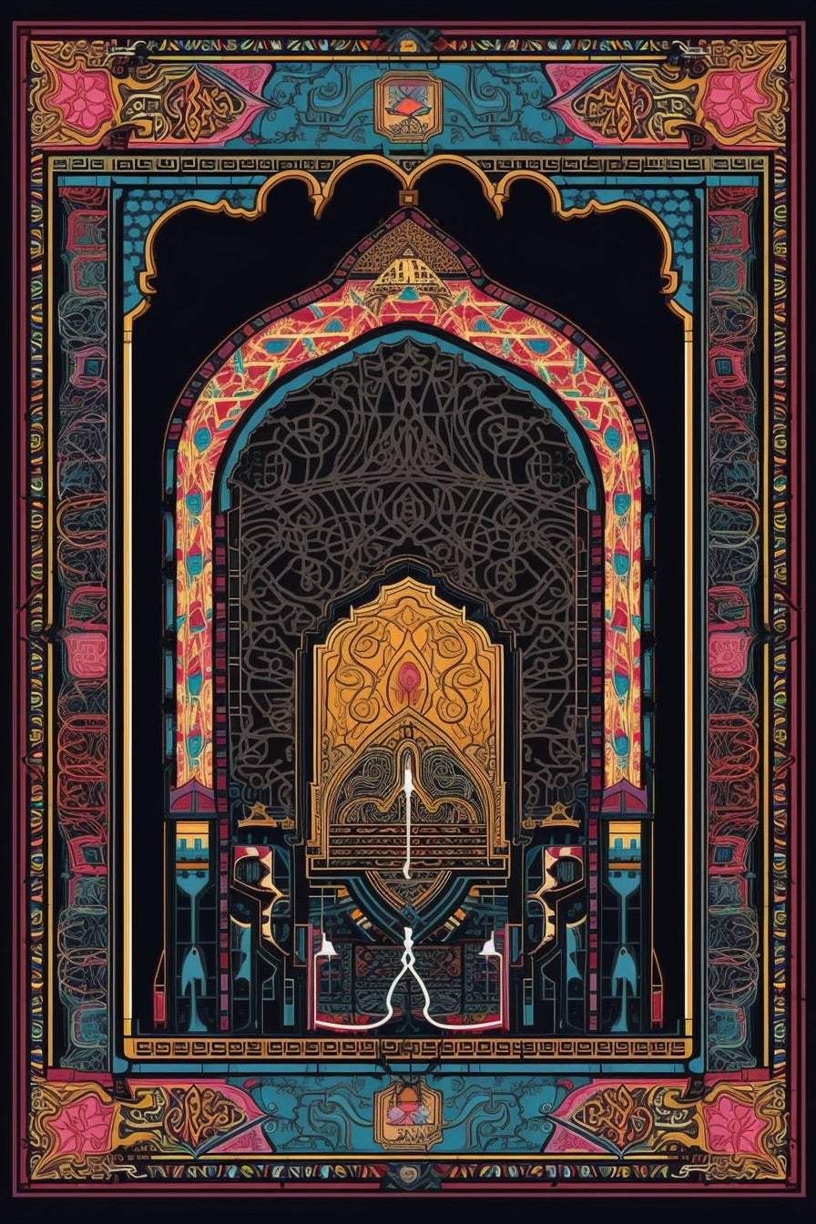 Prayer Mat + portable bag "Print-4"