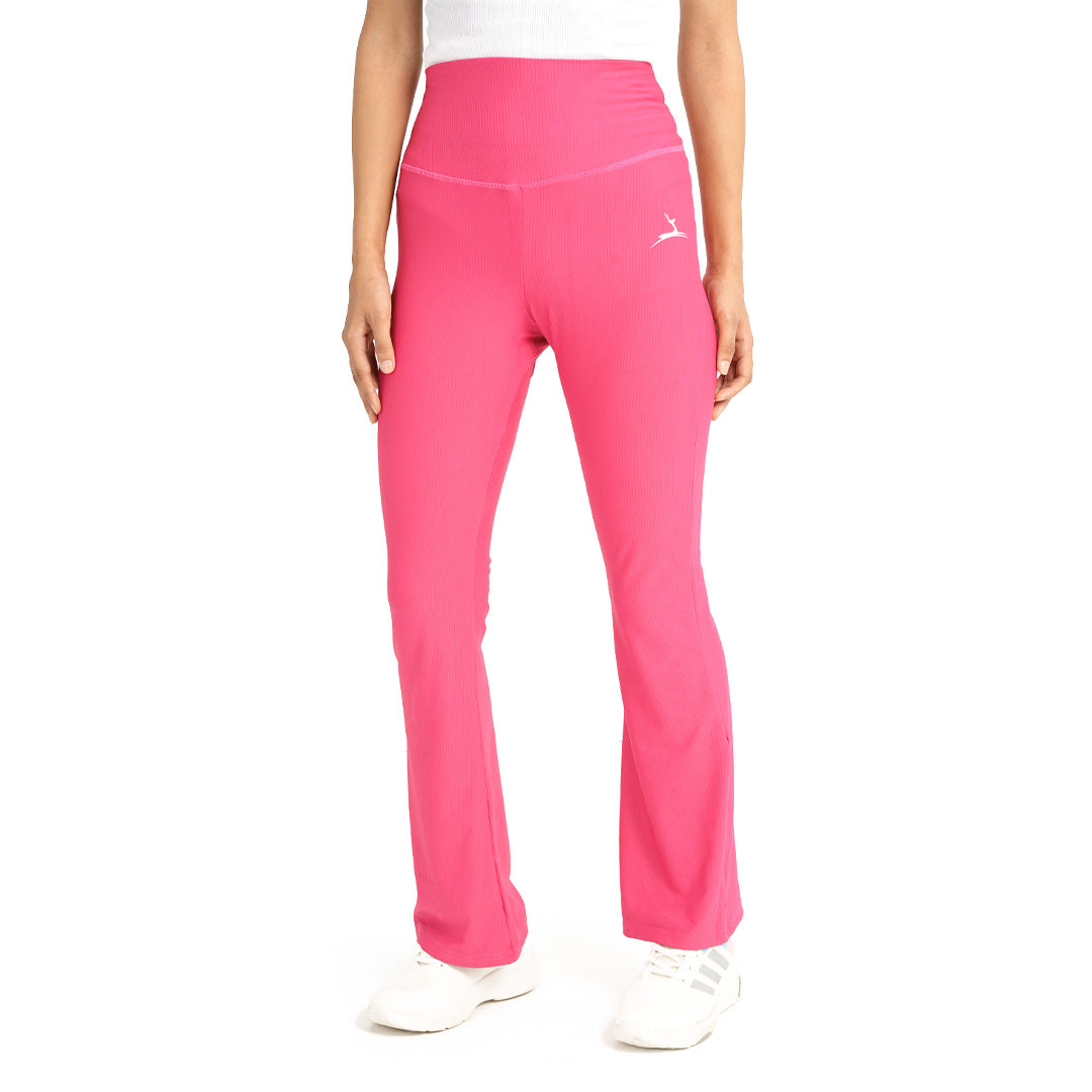 High Waist Ribbed Flare  Pants