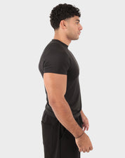 Viga Sculpt Tee in black — slim sculpting gym t-shirt