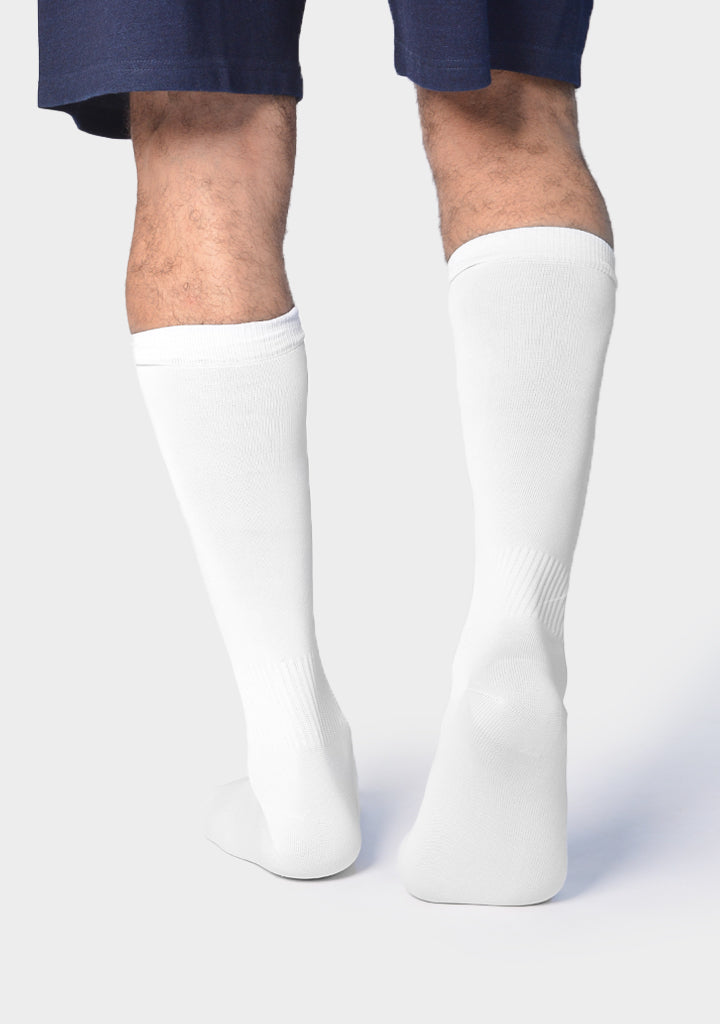 Plain Long Soccer Socks - white