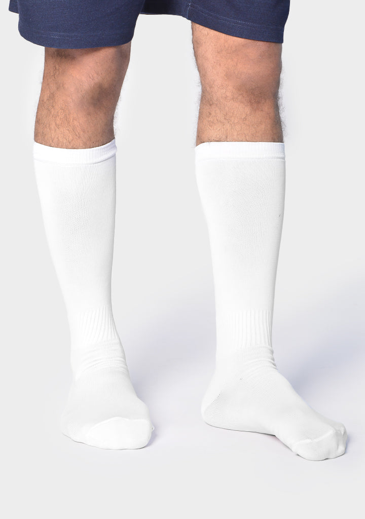 Plain Long Soccer Socks - white