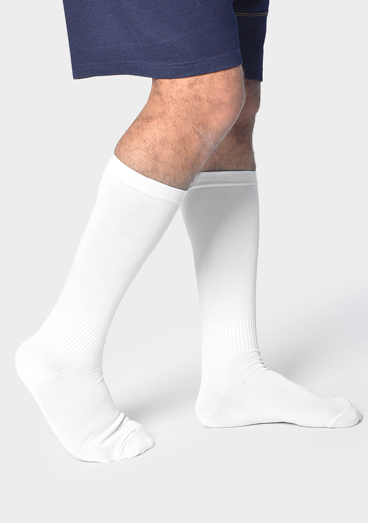 Plain Long Soccer Socks - white