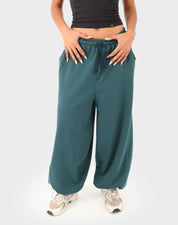 Teal green Doe Cloud Fit Pants — women's oversized cotton pants