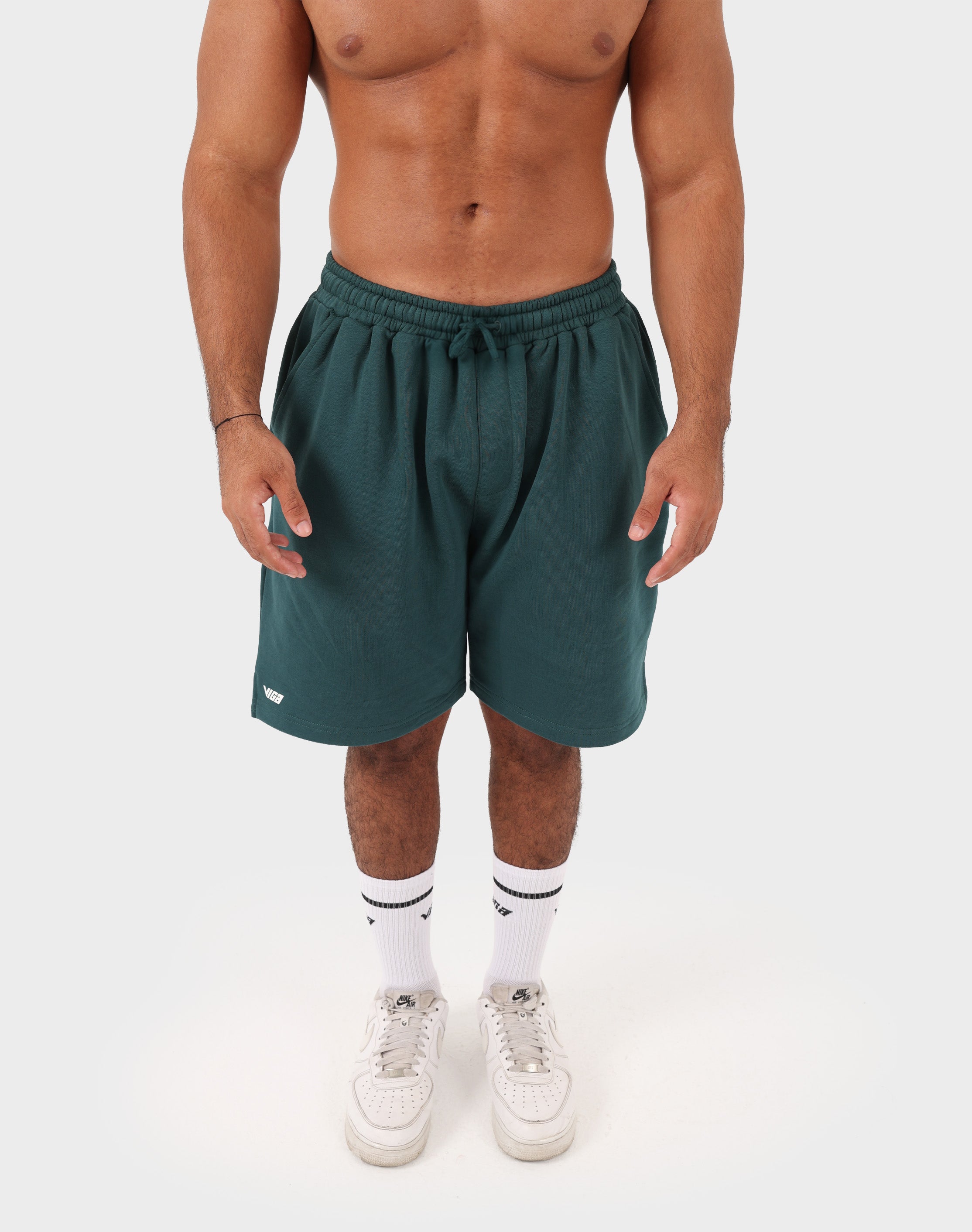 Teal green Viga 24/7 Shorts — front view