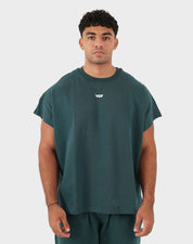 Teal green Viga Box Fit Tank Top — front view