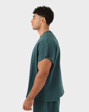 Teal green Viga Box Fit Tank Top — side view