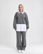 DOE The Hybrid Set — front view of matching sweatshirt and sweatpants