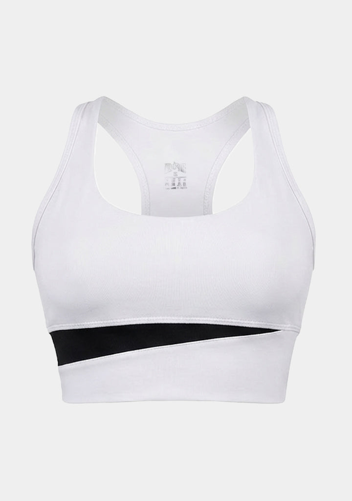 Doe ToneTwo Sports Bra – front view, white