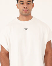 White oversized Viga tank top by Champs Land