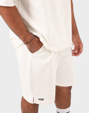 White Viga 24/7 Shorts — relaxed oversized fit