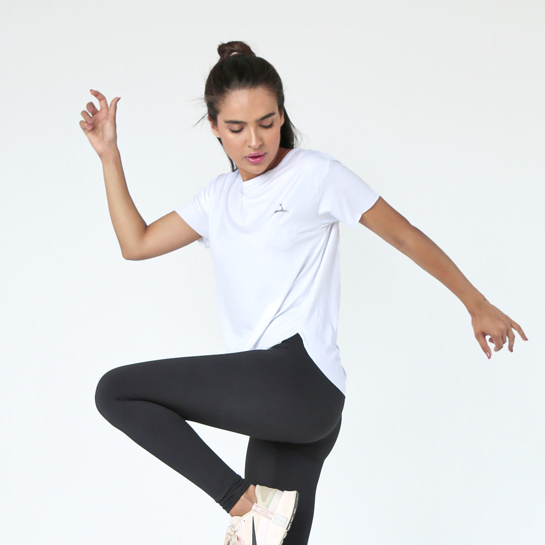 Doe Basic Lightweight Short Sleeve T-Shirt - front view, white