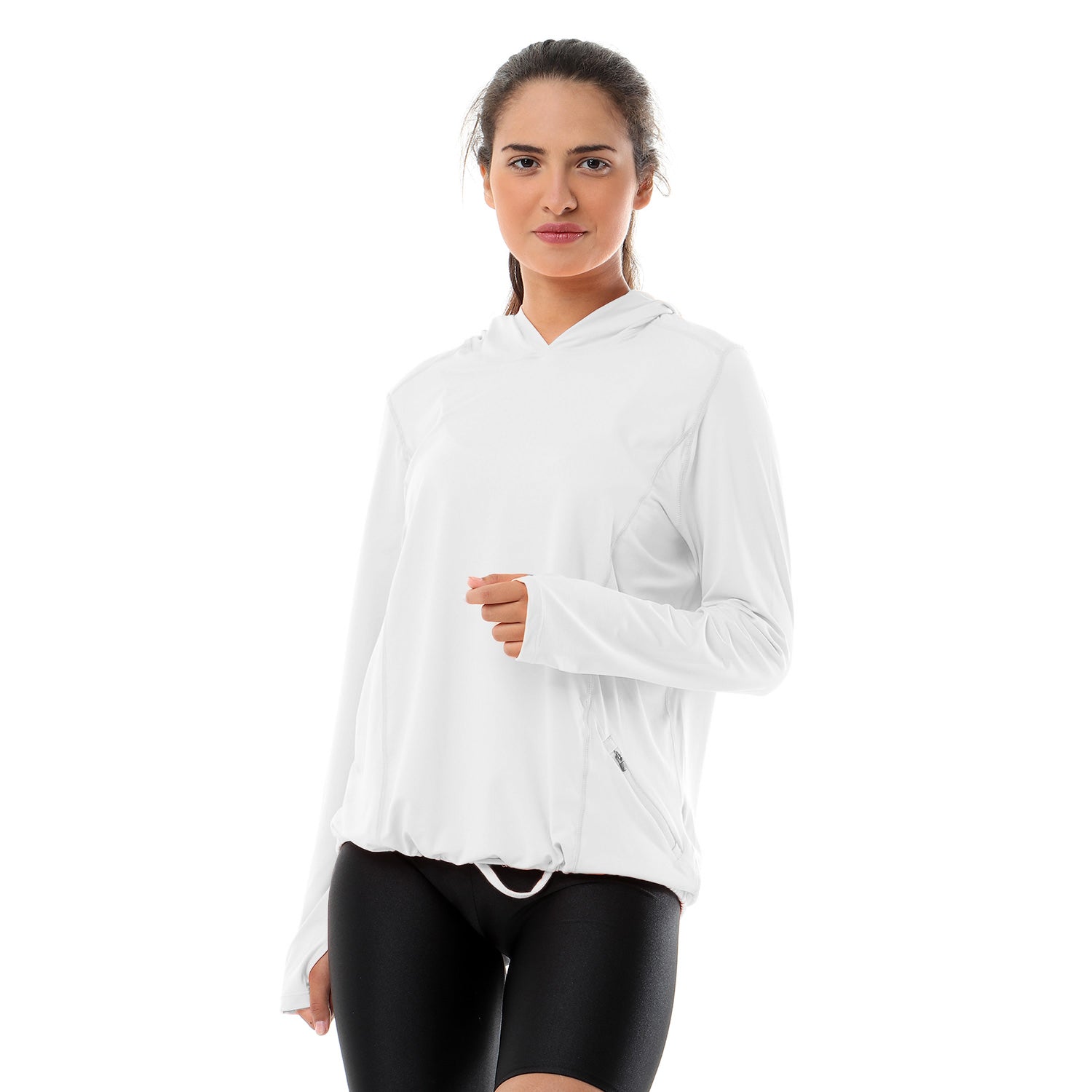 Doe Relaxed Fit Hoodie - front view, white