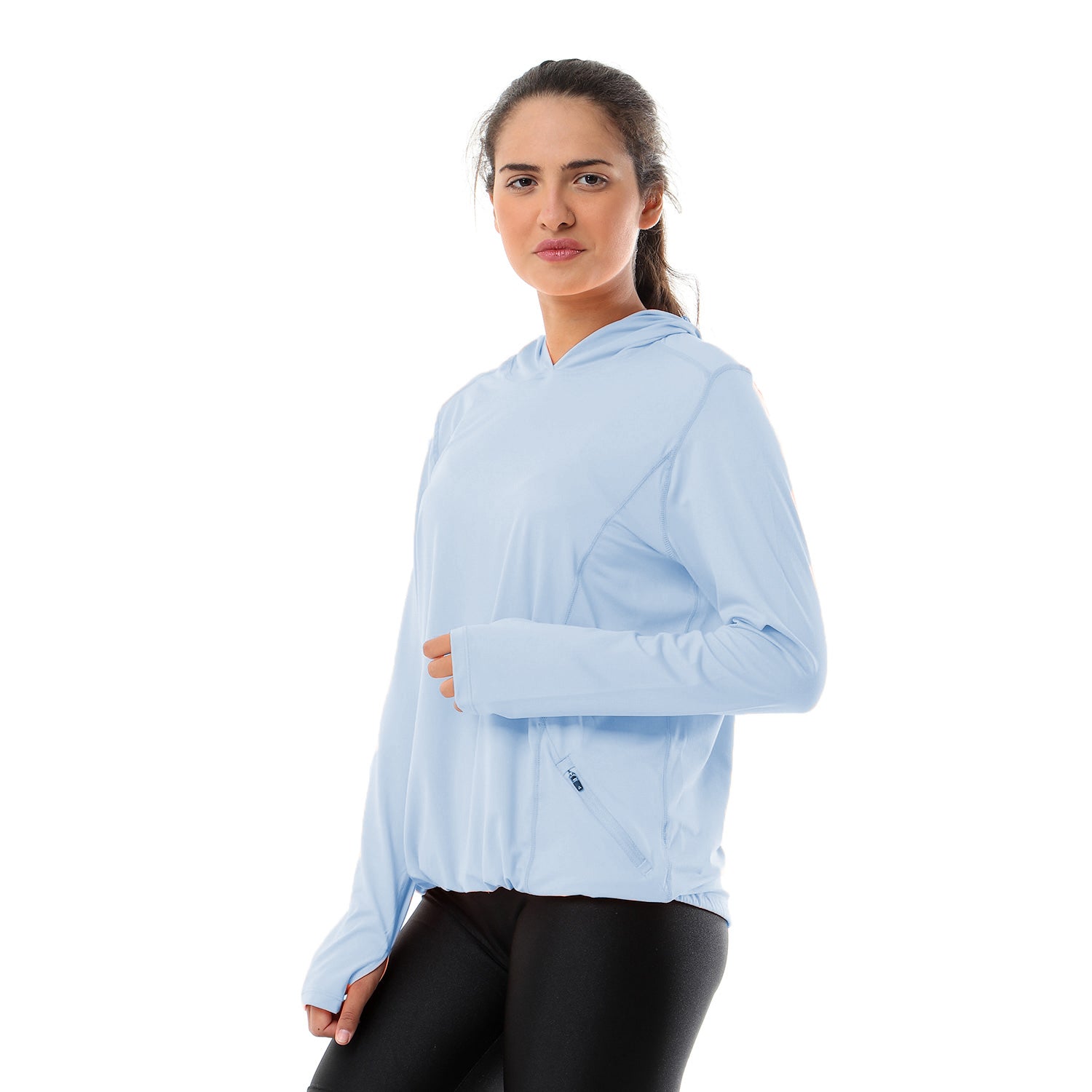 Doe Relaxed Fit Hoodie - side view, blue