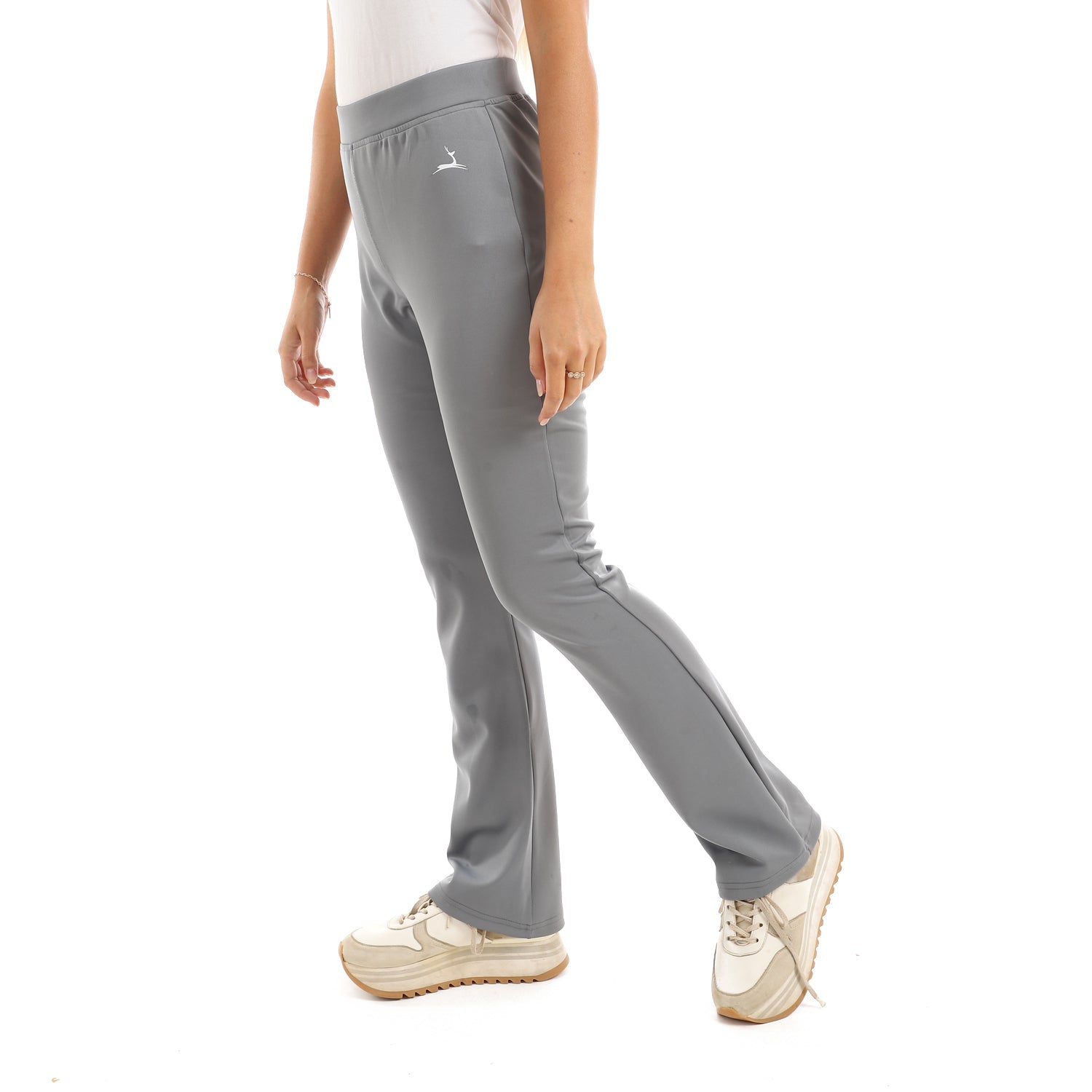 High waist flare yoga pants - Off white/ Grey - Champsland