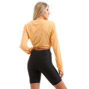 "Doe" Long Sleeves Crop Top (Heather Grey, Orange, Blue ) - Champsland