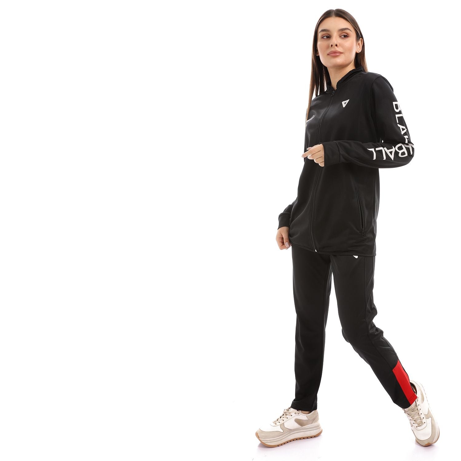 Black ball "Unisex" Active Training Set Of Pant And Jacket-Black*Red - Champsland