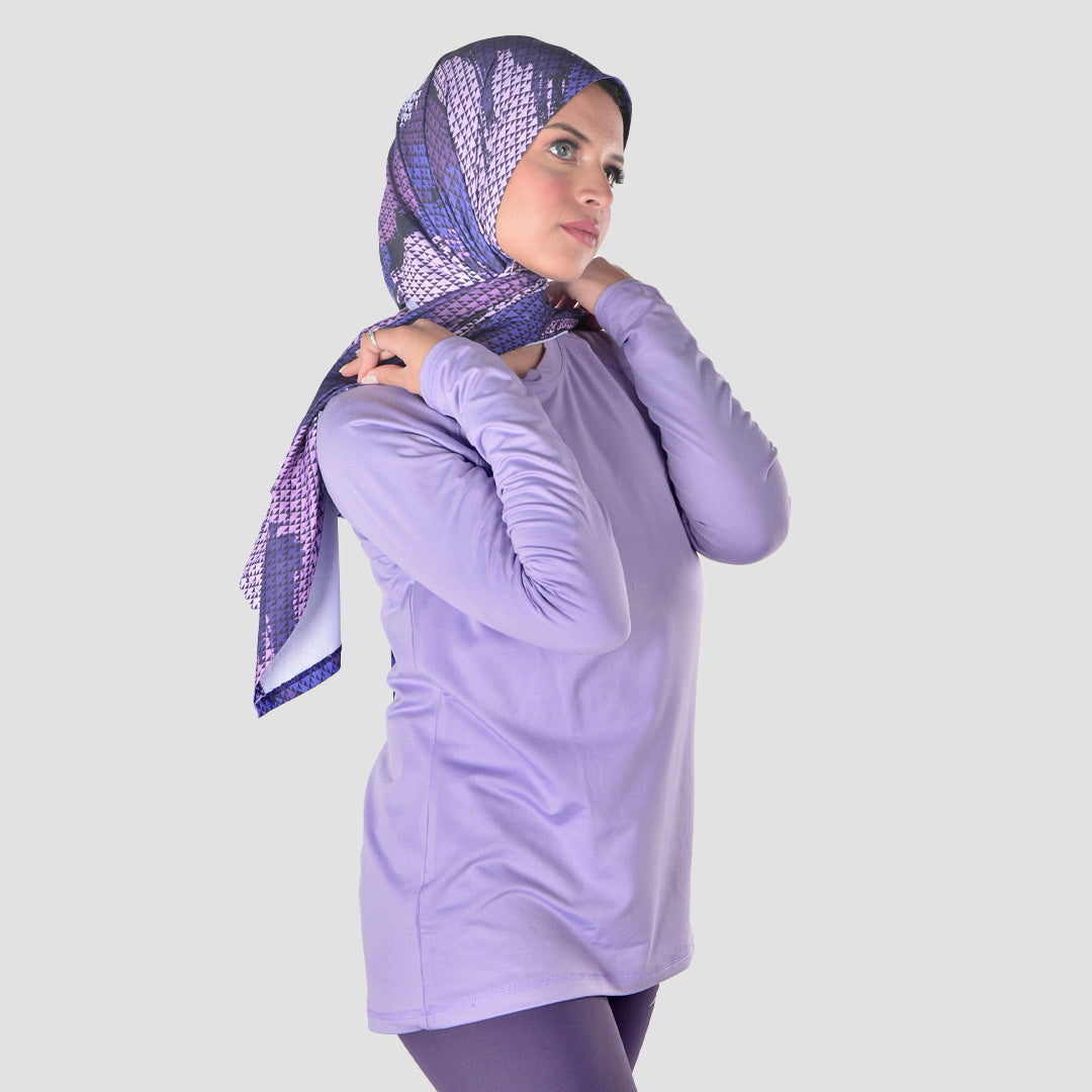 DOE Round Neck Sport T-Shirt - side view, purple