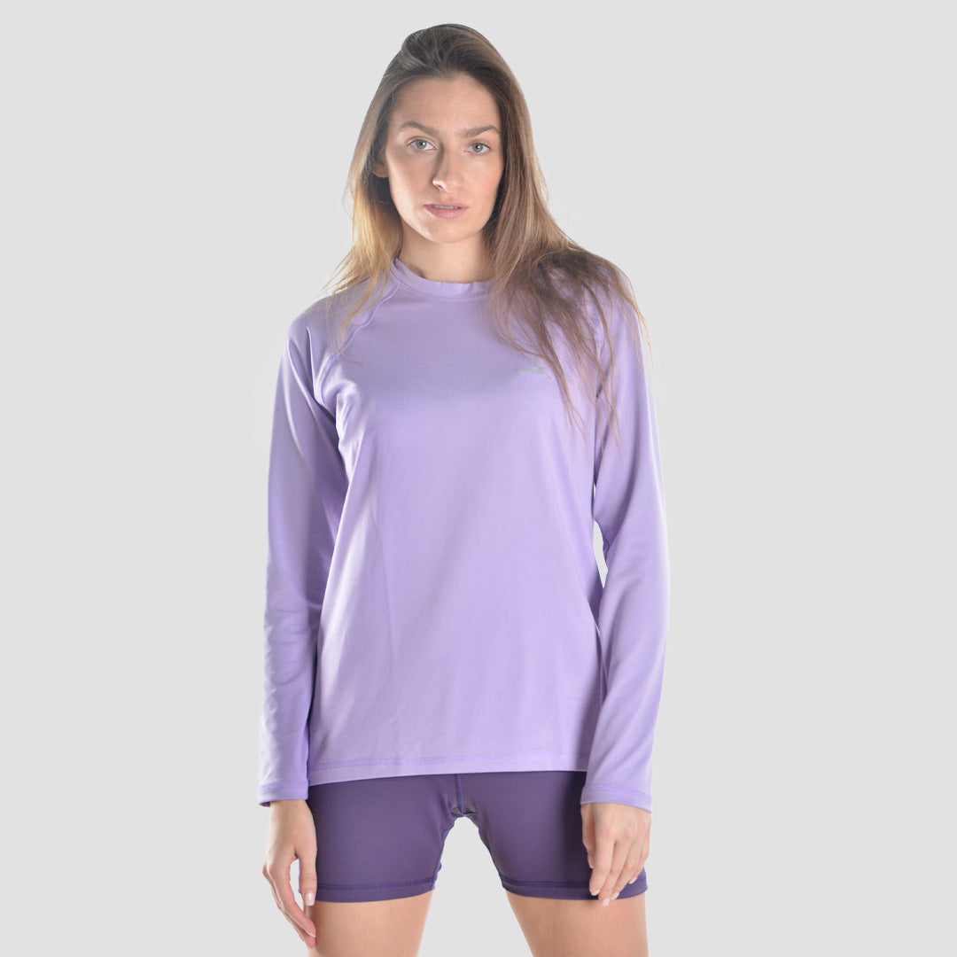DOE Round Neck Sport T-Shirt - front view, purple